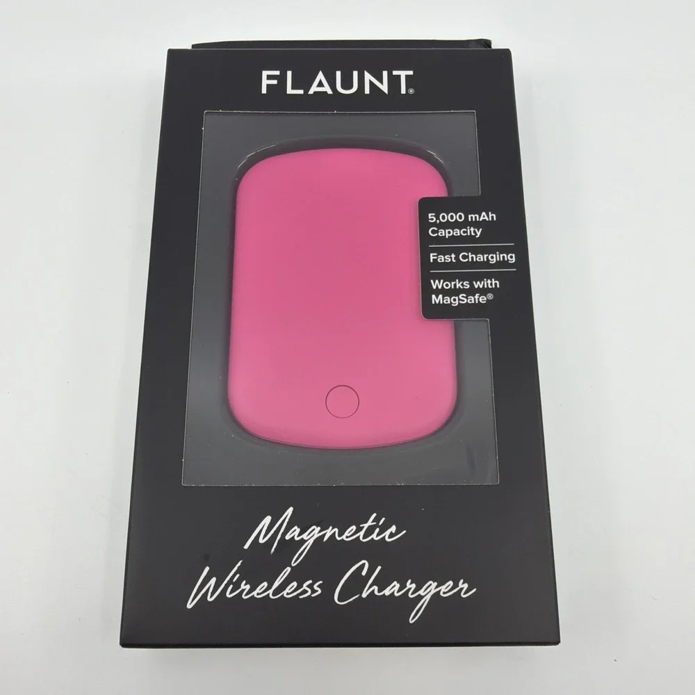 Flaunt Maglock Magnetic Wireless Charger With USB C Neon Pink New Sealed Box
